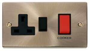 Click Scolmore - Click Deco 45A Dp Switch 13A Switched Socket Black (VPAB204BK)