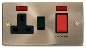Click Scolmore - Click Deco 45A Dp Switch 13A Switched Socket & Neons (2) Black (VPAB205BK)