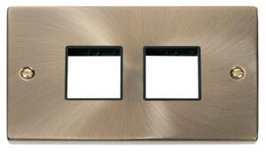 Click Scolmore - Click Deco 2 Gang Plate (2 X 2) Aperture Black (VPAB404BK)