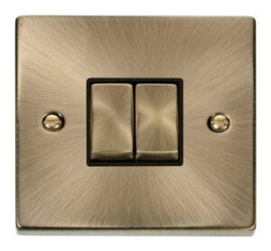Click Scolmore - Click Deco 2 Gang 2 Way Ingot 10Ax Switch Black (VPAB412BK)