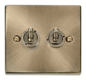 Click Scolmore - Click Deco 2 Gang 2 Way 10Ax Toggle Switch (VPAB422)