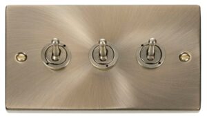 Click Scolmore - Click Deco 3 Gang 2 Way 10Ax Toggle Switch (VPAB423)