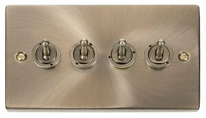 Click Scolmore - Click Deco 4 Gang 2 Way 10Ax Toggle Switch (VPAB424)