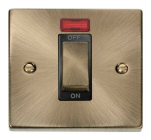 Click Scolmore - Click Deco Ingot 1 Gang 45A Dp Switch With Neon Black (VPAB501BK)