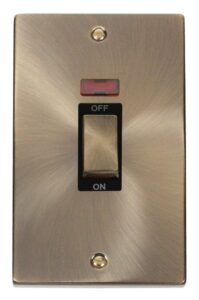 Click Scolmore - Click Deco Ingot 2 Gang 45A Dp Switch With Neon Black (VPAB503BK)