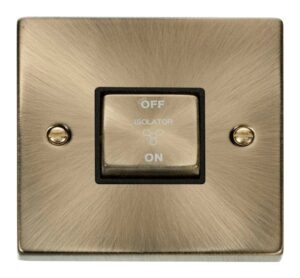 Click Scolmore - Click Deco 10A Ingot 3 Pole Fan Isolation Plate Switch (VPAB520BK)