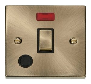 Click Scolmore - Click Deco 20A 1 Gang Dp Ingot Switch With Flex Outlet And Neon Black (VPAB523BK)