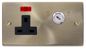 Click Scolmore - Click Deco 13A 1 Gang Dp Key Lockable Socket With Neon (VPAB675BK)