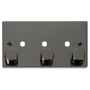 Click Scolmore - Click Deco Vpbn 3 Gang Double Dimmer Plate & Knobs (VPBN153PL)