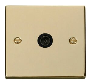 Click Scolmore - Click Deco Single Coaxial Socket Outlet Black (VPBR065BK)