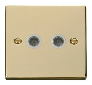 Click Scolmore - Click Deco Twin Coaxial Socket Outlet White (VPBR066WH)