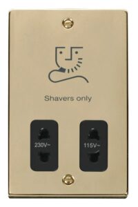 Click Scolmore - Click Deco Dual Voltage Shaver Socket Outlet 115/230V Black (VPBR100BK)
