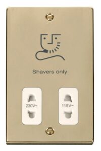 Click Scolmore - Click Deco Dual Voltage Shaver Socket Outlet 115/230V White (VPBR100WH)