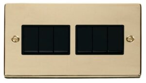 Click Scolmore - Click Deco 6 Gang 2 Way 10Ax Switch Black (VPBR105BK)