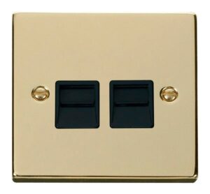 Click Scolmore - Click Deco Twin Telephone Socket Outlet Master Black (VPBR121BK)