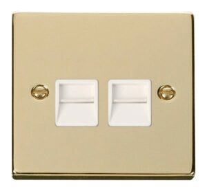 Click Scolmore - Click Deco Twin Telephone Socket Outlet Secondary White (VPBR126WH)