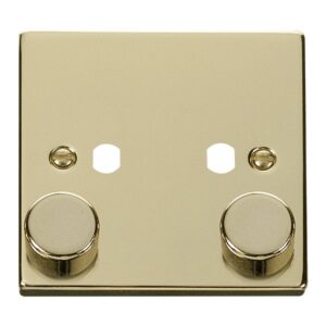 Click Scolmore - Click Deco Vpbr 2 Gang Double Dimmer Plate & Knobs (VPBR152PL)