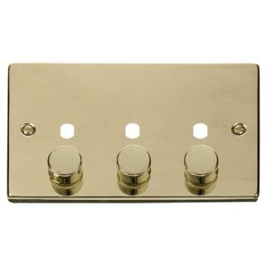 Click Scolmore - Click Deco Vpbr 3 Gang Double Dimmer Plate & Knobs (VPBR153PL)