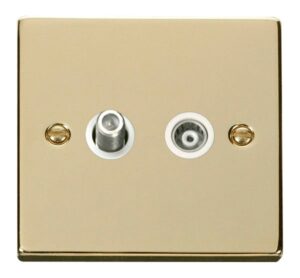 Click Scolmore - Click Deco 1 Gang Satellite & Isolated Coaxial Socket Outlet White (VPBR157WH)