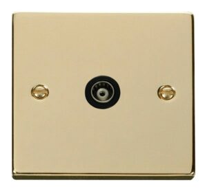 Click Scolmore - Click Deco Single Isolated Coaxial Socket Outlet Black (VPBR158BK)