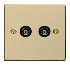 Click Scolmore - Click Deco Twin Isolated Coaxial Socket Outlet Black (VPBR159BK)