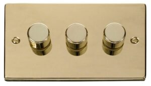Click Scolmore - Click Deco Vpbr 3Gang 2Way 100W Led Dimmer Switch (VPBR163)