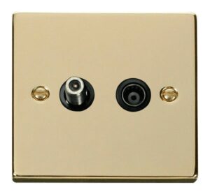 Click Scolmore - Click Deco 1 Gang Satellite & Coaxial Socket Outlet Black (VPBR170BK)
