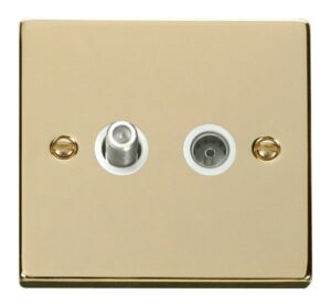 Click Scolmore - Click Deco 1 Gang Satellite & Coaxial Socket Outlet White (VPBR170WH)