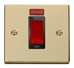 Click Scolmore - Click Deco 1 Gang 45A Dp Switch With Neon Black (VPBR201BK)