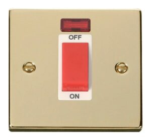 Click Scolmore - Click Deco 1 Gang 45A Dp Switch With Neon White (VPBR201WH)