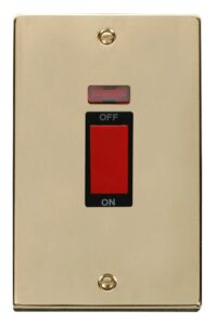 Click Scolmore - Click Deco 2 Gang 45A Dp Switch With Neon Black (VPBR203BK)
