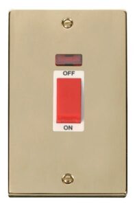 Click Scolmore - Click Deco 2 Gang 45A Dp Switch With Neon White (VPBR203WH)