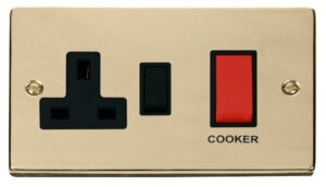Click Scolmore - Click Deco 45A Dp Switch 13A Switched Socket Black (VPBR204BK)