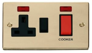 Click Scolmore - Click Deco 45A Dp Switch 13A Switched Socket & Neons (2) Black (VPBR205BK)