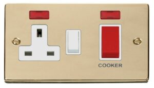 Click Scolmore - Click Deco 45A Dp Switch 13A Switched Socket & Neons (2) White (VPBR205WH)
