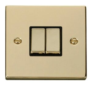 Click Scolmore - Click Deco 2 Gang 2 Way Ingot 10Ax Switch Black (VPBR412BK)