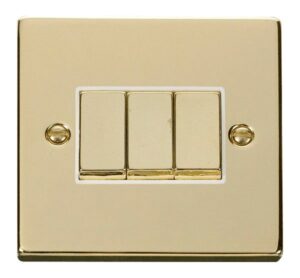 Click Scolmore - Click Deco 3 Gang 2 Way Ingot 10Ax Switch White (VPBR413WH)