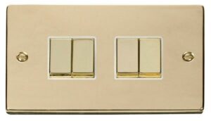 Click Scolmore - Click Deco 4 Gang 2 Way Ingot 10Ax Switch White (VPBR414WH)
