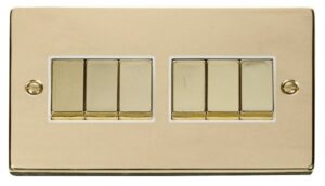 Click Scolmore - Click Deco 6 Gang 2 Way Ingot 10Ax Switch White (VPBR416WH)