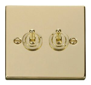 Click Scolmore - Click Deco 2 Gang 2 Way 10Ax Toggle Switch (VPBR422)