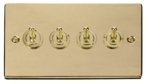 Click Scolmore - Click Deco 4 Gang 2 Way 10Ax Toggle Switch (VPBR424)