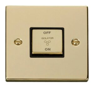Click Scolmore - Click Deco 10A Ingot 3 Pole Fan Isolation Plate Switch (VPBR520BK)