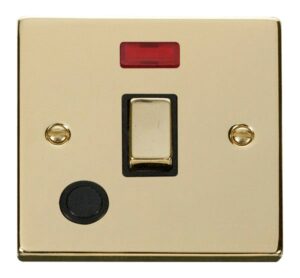 Click Scolmore - Click Deco 20A 1 Gang Dp Ingot Switch With Flex Outlet And Neon Black (VPBR523BK)