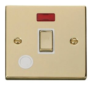 Click Scolmore - Click Deco 20A 1 Gang Dp Ingot Switch With Flex Outlet And Neon White (VPBR523WH)