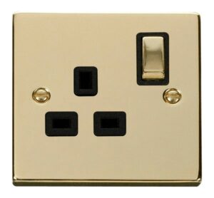 Click Scolmore - Click Deco 1 Gang 13A Dp Ingot Switched Socket Outlet Black (VPBR535BK)