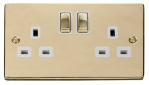 Click Scolmore - Click Deco 2 Gang 13A Dp Ingot Switched Socket Outlet White (VPBR536WH)