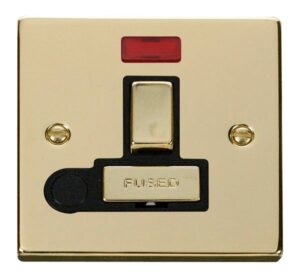 Click Scolmore - Click Deco 13A Fused Ingot Switched Connection Unit With Flex Outlet & Neon Black (VPBR552BK)