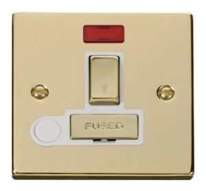 Click Scolmore - Click Deco 13A Fused Ingot Switched Connection Unit With Flex Outlet & Neon White (VPBR552WH)