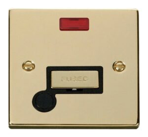 Click Scolmore - Click Deco 13A Fused Ingot Connection Unit With Flex Outlet & Neon Black (VPBR553BK)