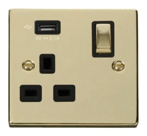 Click Scolmore - Click Deco 1G Skt Usb 2.1A Deco (VPBR571UBK)